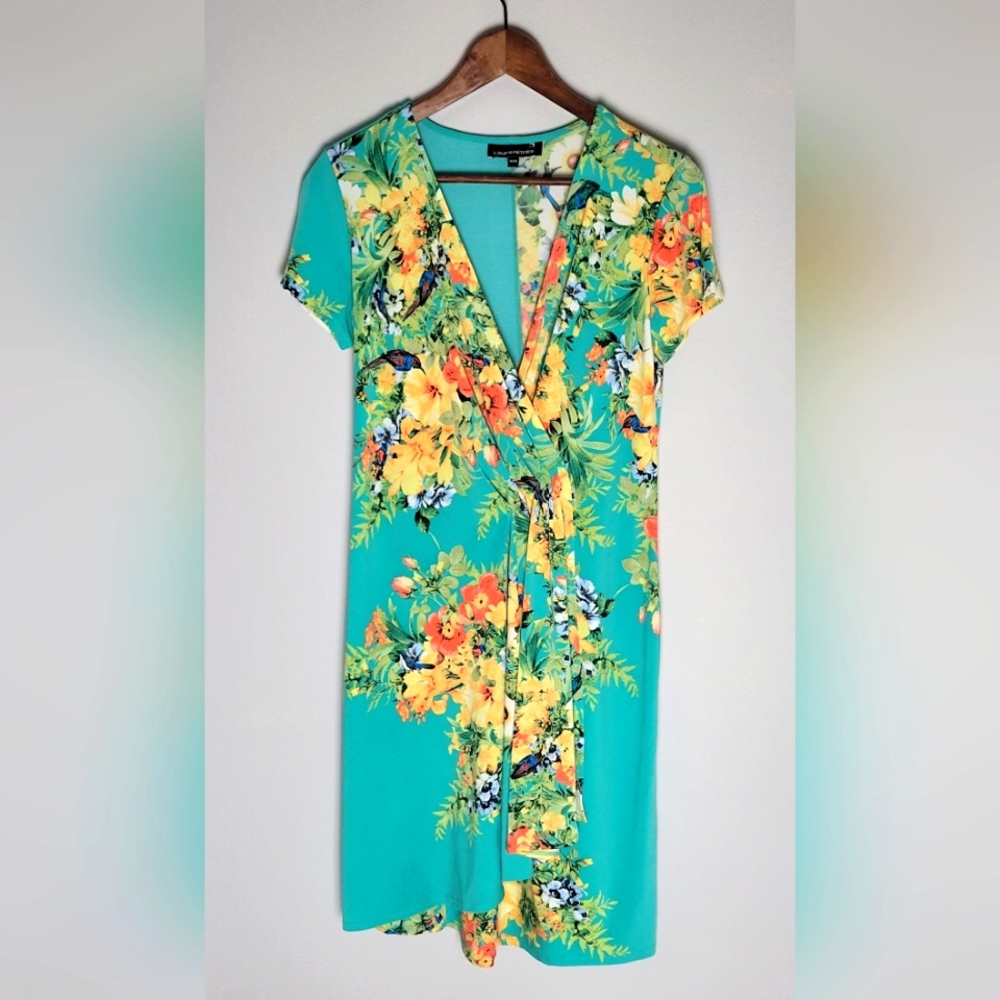 Laura Petites Tropical Wrap Style Dress